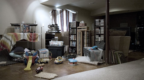 Basement/Family Room Before Organization